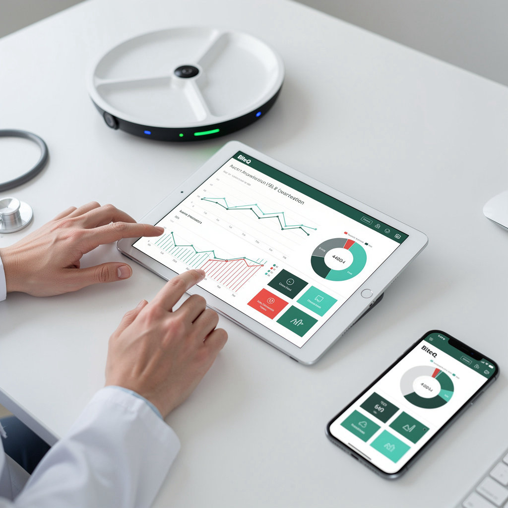 BiteQ doctor integration dashboard - secure nutritional data sharing for diabetes management and personalized health tracking